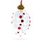 White with Red Gem Accents and Leaf Design Mini Glass Egg Ornament 2.9 Inches